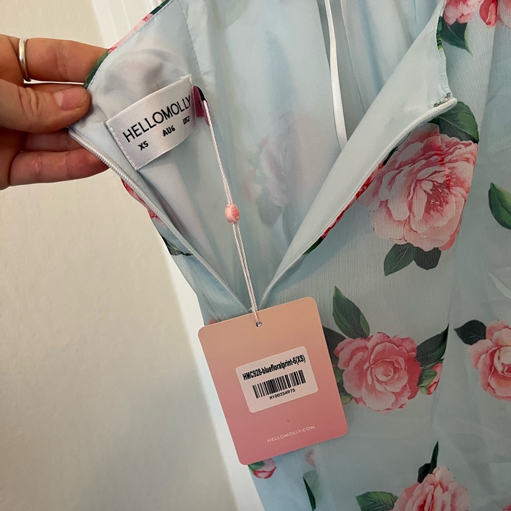 Hello Molly Floral Halter Maxi Dress - Blue and Pink - Picture 7 of 7